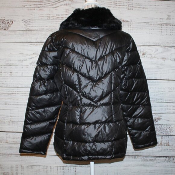 Kenneth Cole Women's Faux-Fur-Collar Down Puffer Coat Thistle Size XL - Picture 4 of 6